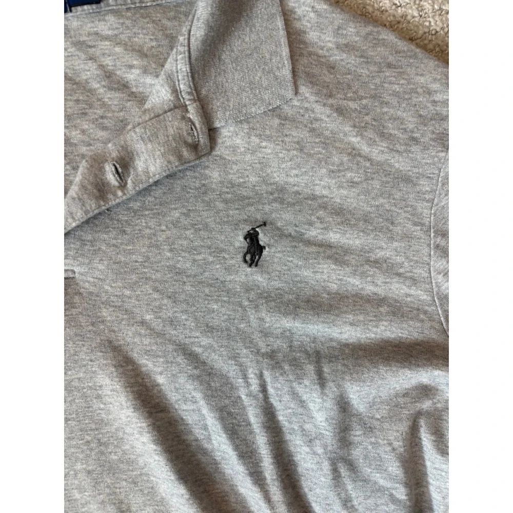 Polo Ralph Lauren Mens XL Classic Fit Heather Grey Cotton Short Sleeve‎ Shirt